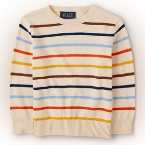 The Children’s Place Striped Sweater Vanilla L (10-12) NWT IN PACKAGE